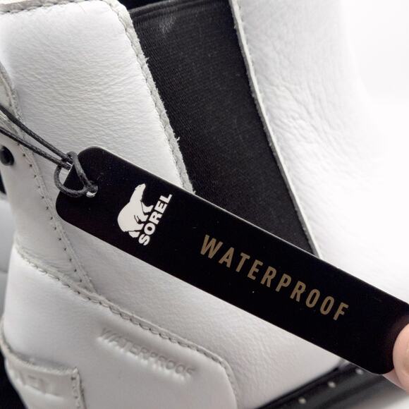 NEW Sorel Women’s Lennox Chelsea Boots White Minimalist Capsule Wardrobe Size 9 - Picture 11 of 12